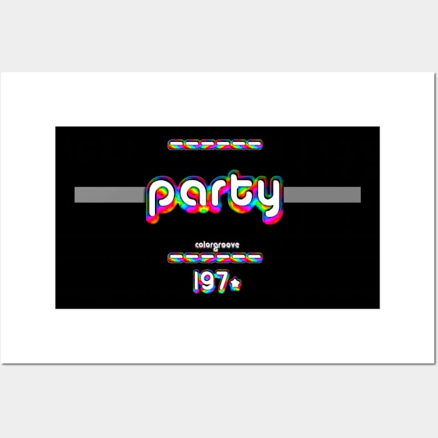 Party 1970 ColorGroove Retro-Rainbow-Tube nostalgia (wf) Wall Art by Blackout Design